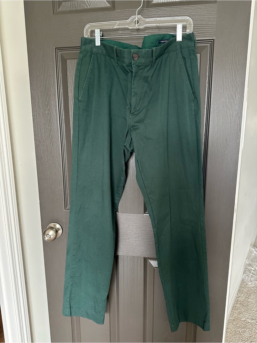 J.Crew Flex Straight Chino Pants Men’s 33x32 Dark Green Stretch Casual